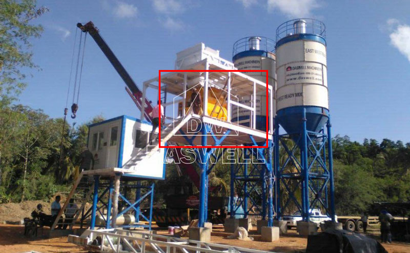 mixer beton poros kembar yang digunakan di pabrik batching beton