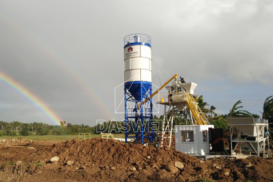 HZS 25 Skip Hopper Stationary Concrete Batching Plant