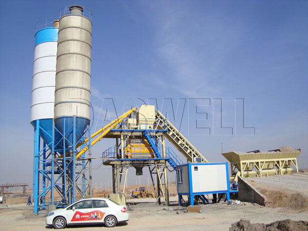 HZS 60 Belt Conveyor Concrete Bathing Plant