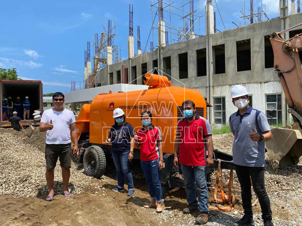 Stationary Concrete Pump Construction Site