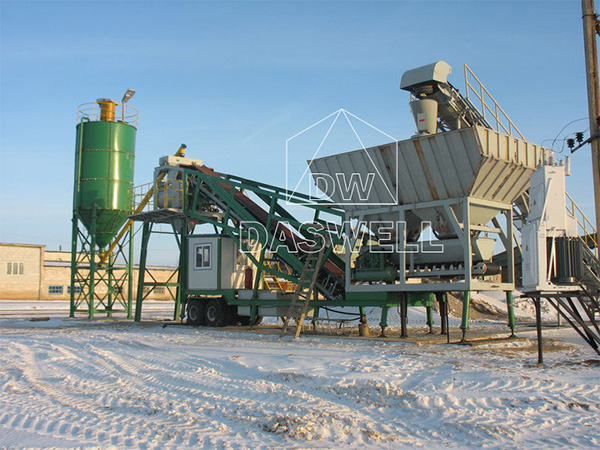 YHZS 35 Concrete Batching Mix Plant in Russia