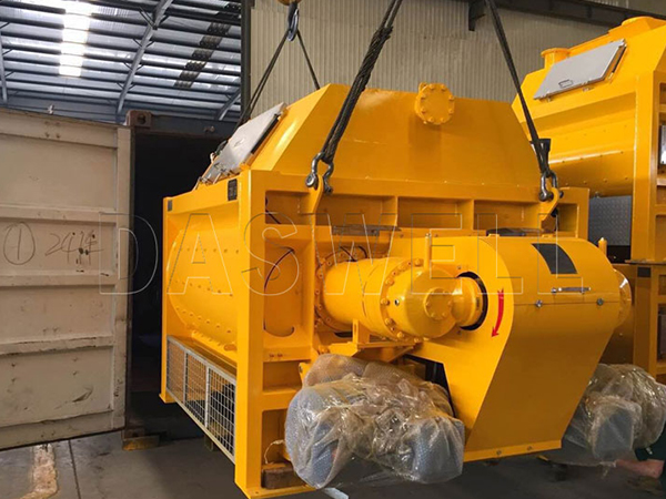 Transport the Twin Shaft Concrete Mixer